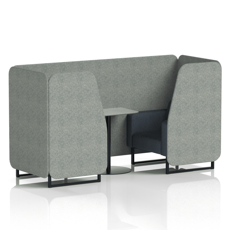 Brixworth Booth With Black Legs And Grey Table In Two Tone - Image 5