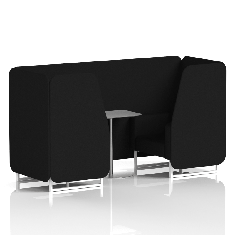 Brixworth Booth With White Legs And Grey Table In Single Tone - Image 9