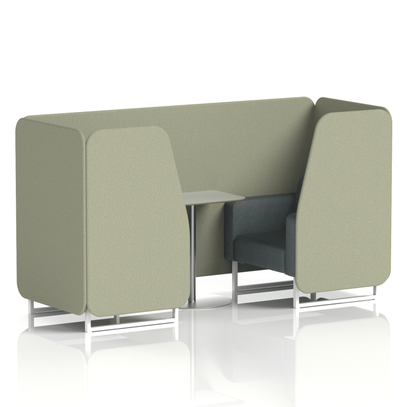 Brixworth Booth With White Legs And Grey Table In Two Tone - Image 15