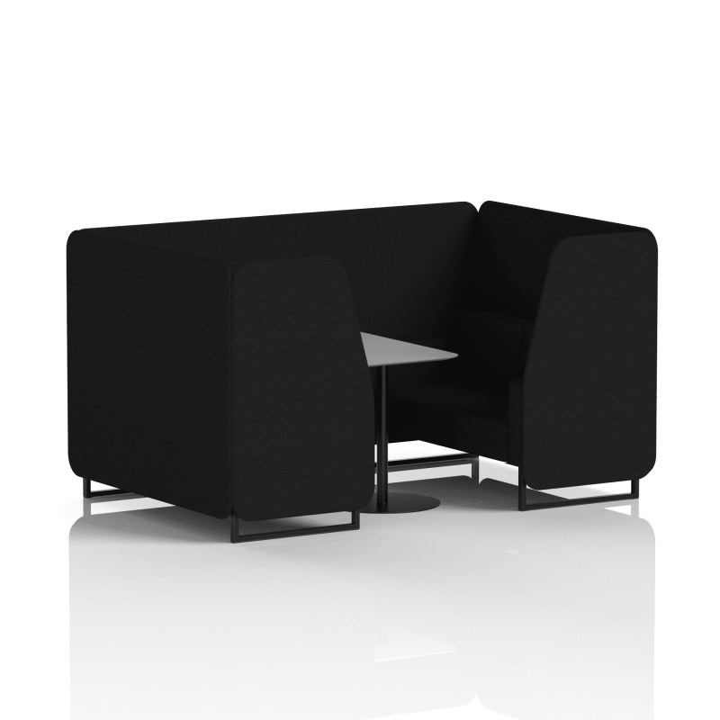 Brixworth Booth With Black Legs And Grey Table In Single Tone - Image 39