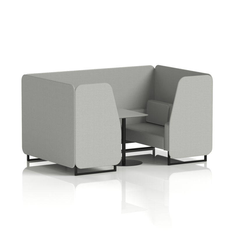 Brixworth Booth With Black Legs And Grey Table In Single Tone - Image 58