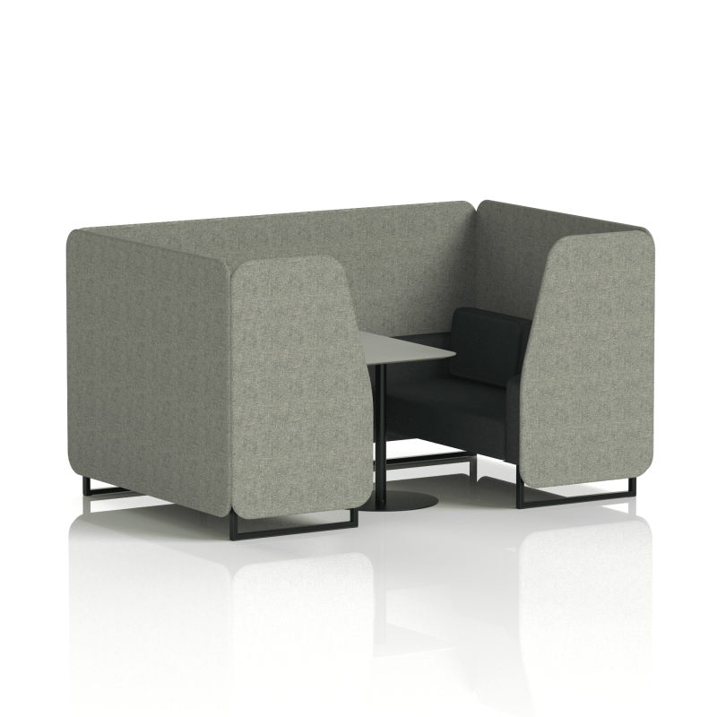Brixworth Booth With Black Legs And Grey Table In Two Tone - Image 36