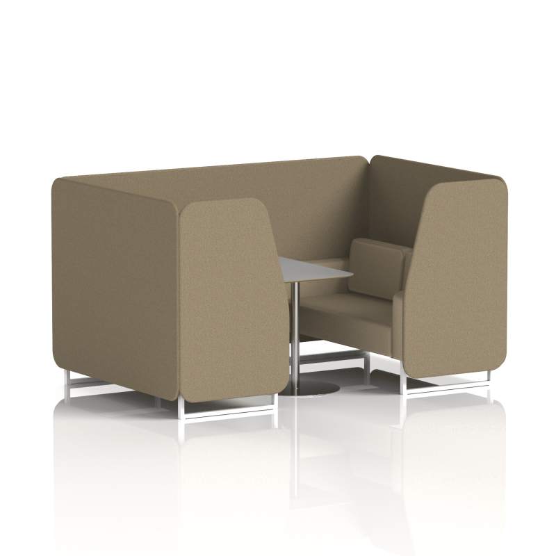 Brixworth Booth With White Legs And Grey Table In Two Tone - Image 43