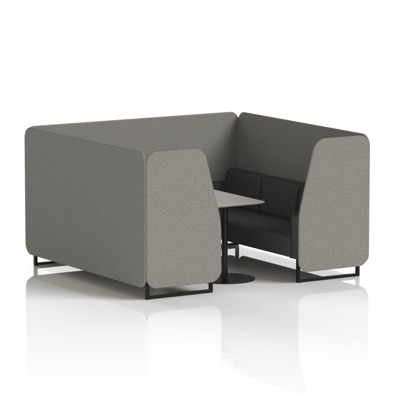 Brixworth Booth With Black Legs And Grey Table In Two Tone - Image 70