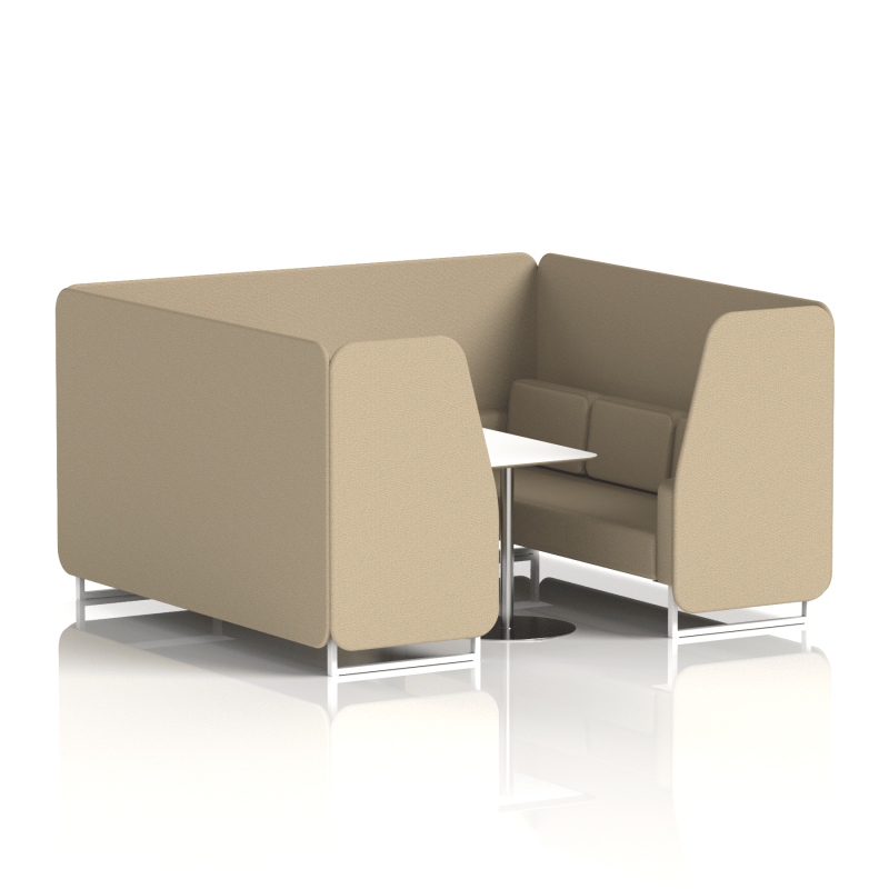 Brixworth Booth With White Legs And White Table In Single Tone - Image 77
