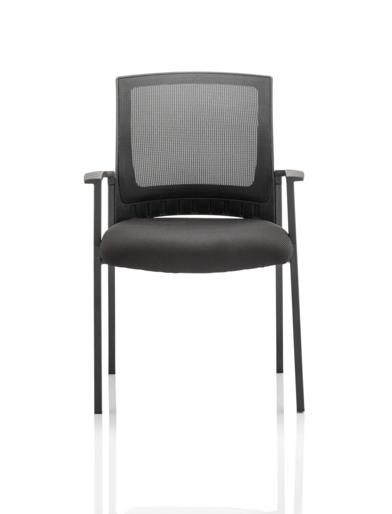 Metro Medium Mesh Back Stacking Visitor Chair with Arms - Image 2