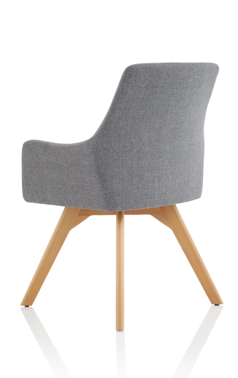 Carmen Grey Fabric Wooden Leg Visitor Chair - Image 5