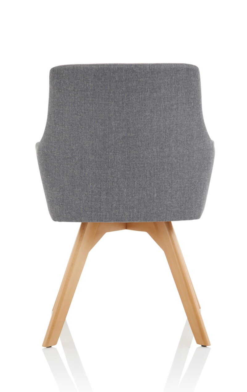 Carmen Grey Fabric Wooden Leg Visitor Chair - Image 6