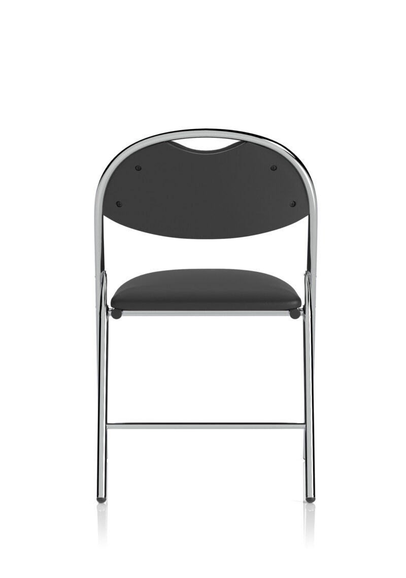 Milan High Back Black Vinyl Chrome Frame Folding Visitor Chair - Image 6