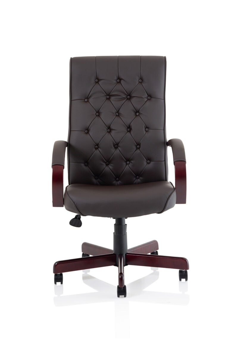 Chesterfield High Back Leather Executive Office Chair with Arms - Image 2