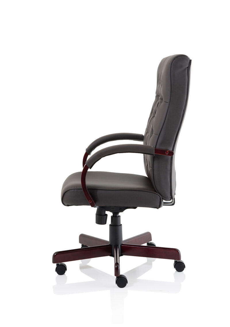 Chesterfield High Back Leather Executive Office Chair with Arms - Image 4