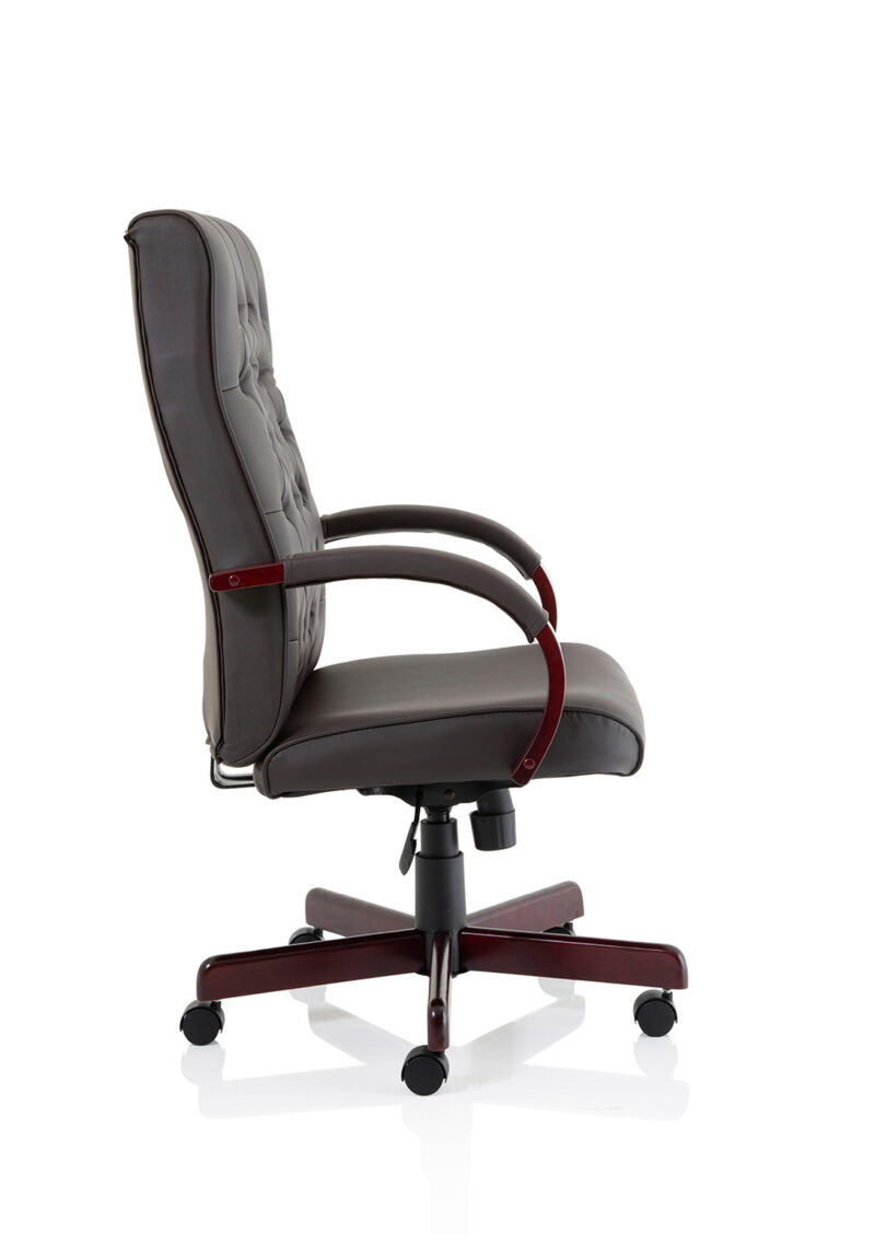 Chesterfield High Back Leather Executive Office Chair with Arms - Image 8