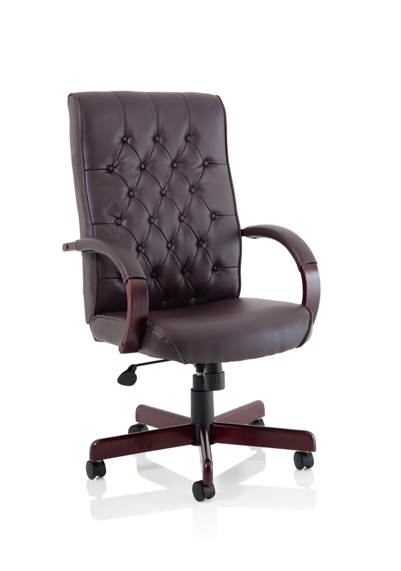 Chesterfield High Back Leather Executive Office Chair with Arms - Image 9
