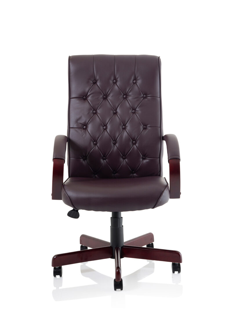 Chesterfield High Back Leather Executive Office Chair with Arms - Image 10