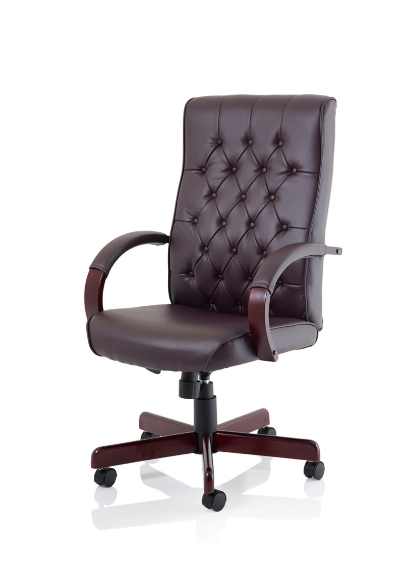 Chesterfield High Back Leather Executive Office Chair with Arms - Image 11
