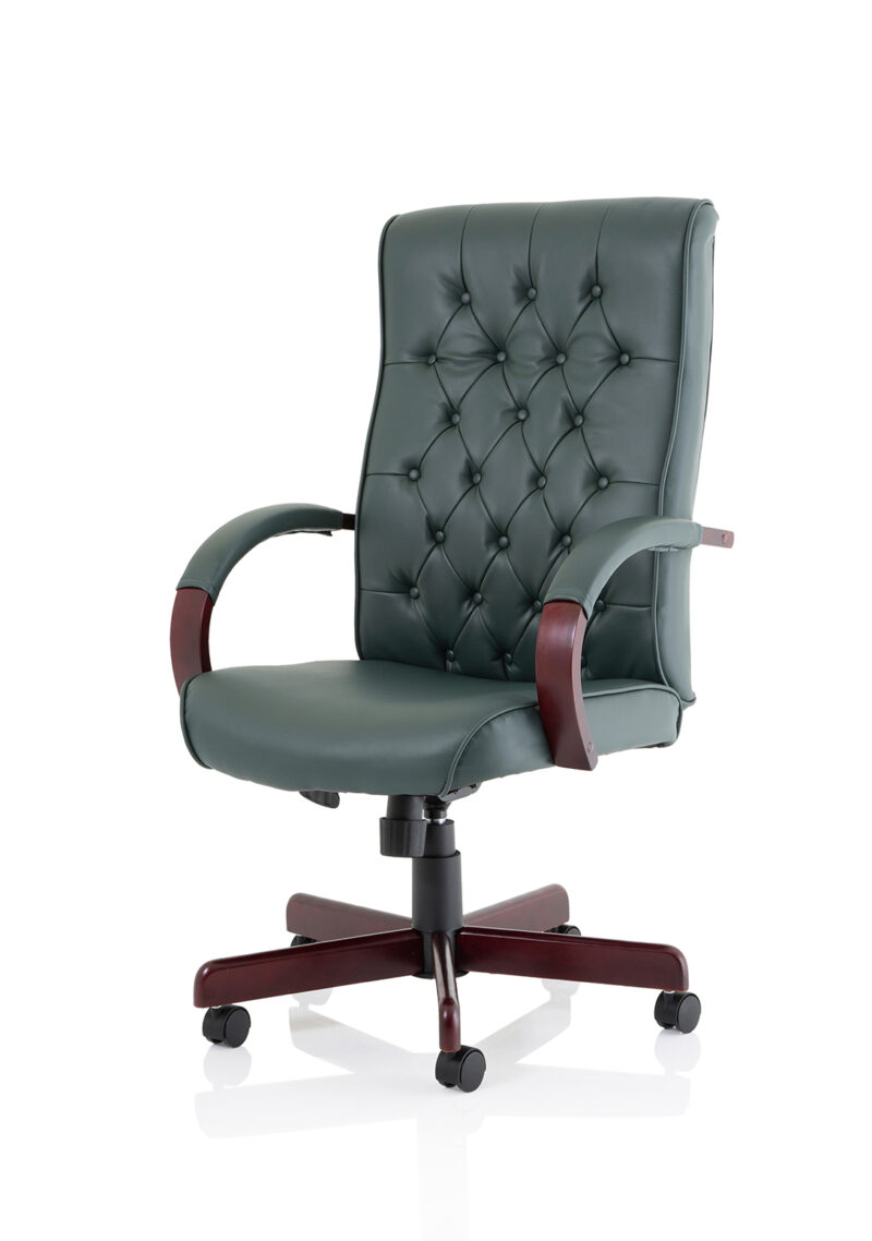 Chesterfield High Back Leather Executive Office Chair with Arms - Image 19