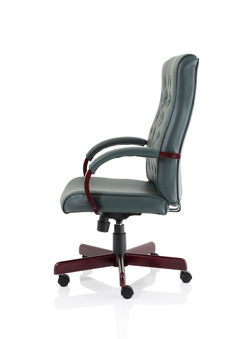 Chesterfield High Back Leather Executive Office Chair with Arms - Image 20
