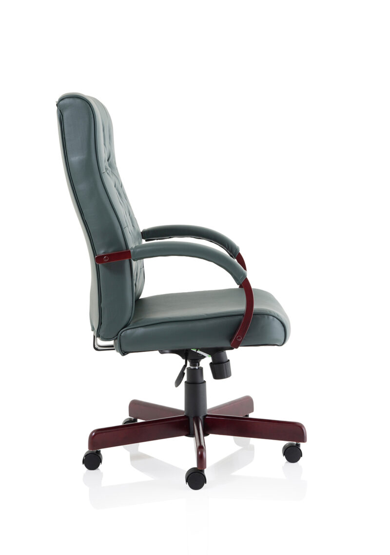 Chesterfield High Back Leather Executive Office Chair with Arms - Image 24