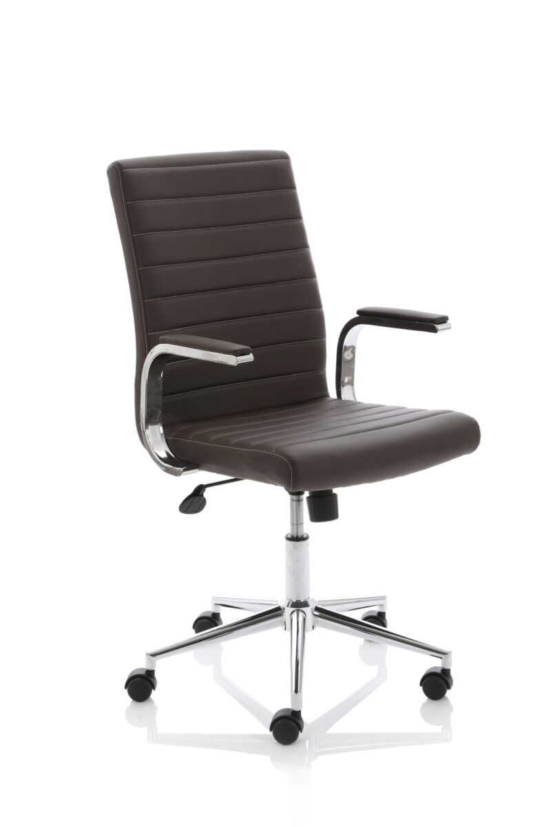 Ezra Medium Back Leather Executive Office Chair with Arms - Image 28
