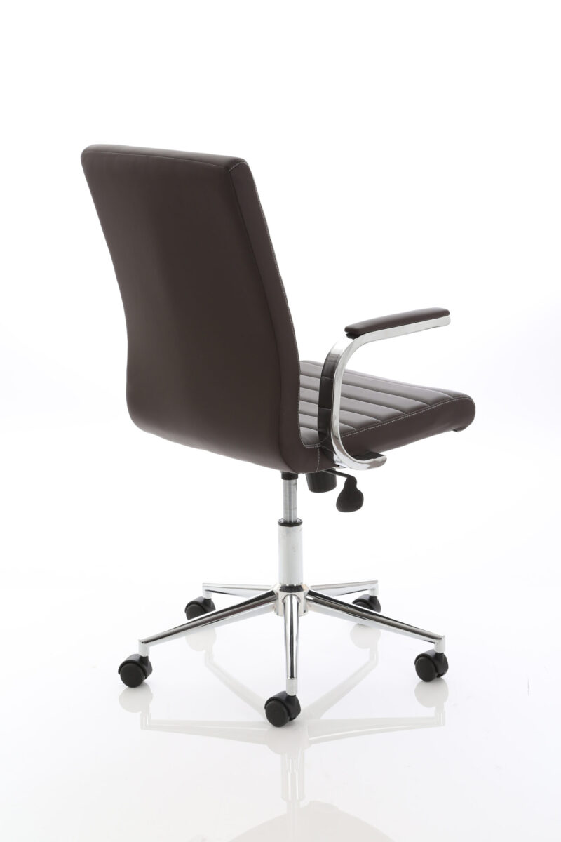 Ezra Medium Back Leather Executive Office Chair with Arms - Image 31