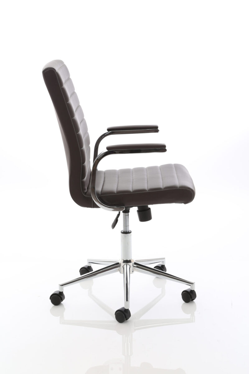 Ezra Medium Back Leather Executive Office Chair with Arms - Image 32