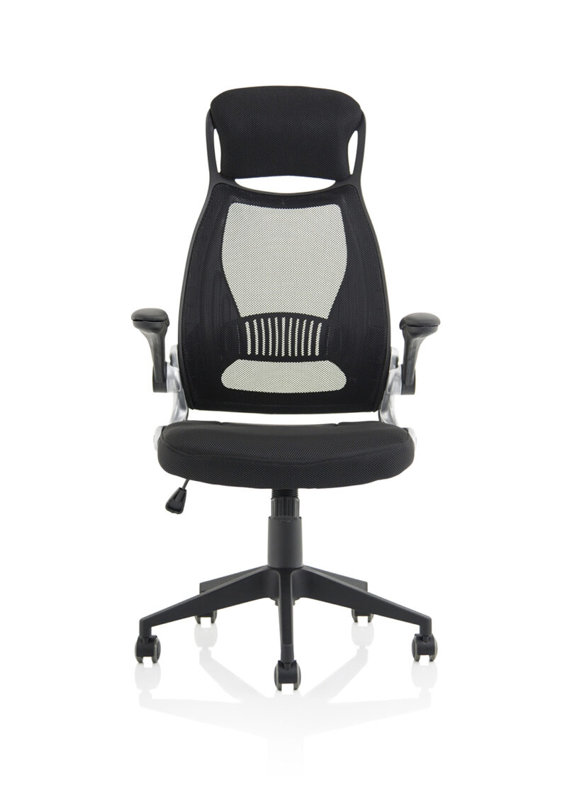 Saturn High Mesh Back Black Executive Office Chair with Arms - Image 2