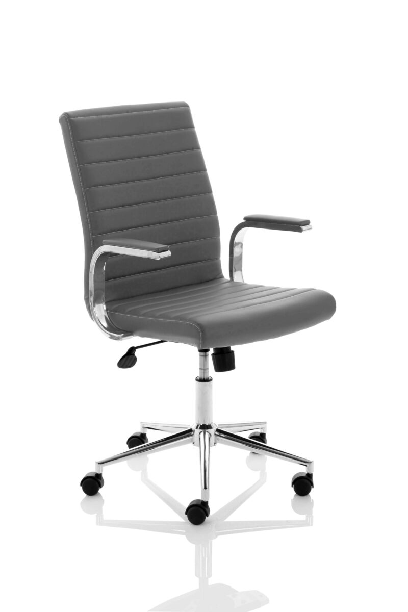 Ezra Medium Back Leather Executive Office Chair with Arms - Image 42