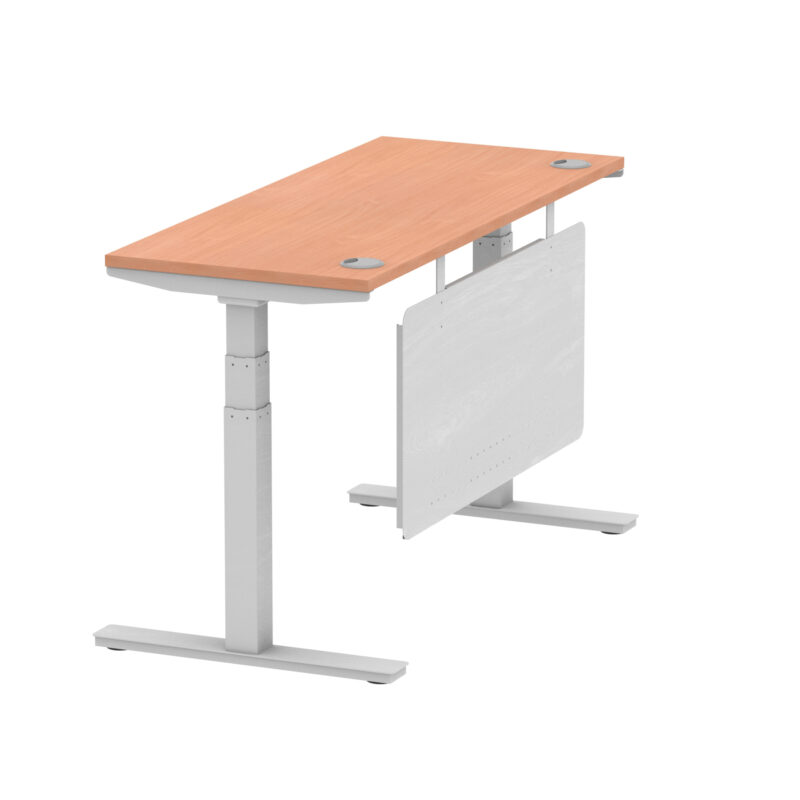 Air Height Adjustable Slimline Desk With Cable Ports With Steel Modesty Panel - Image 29