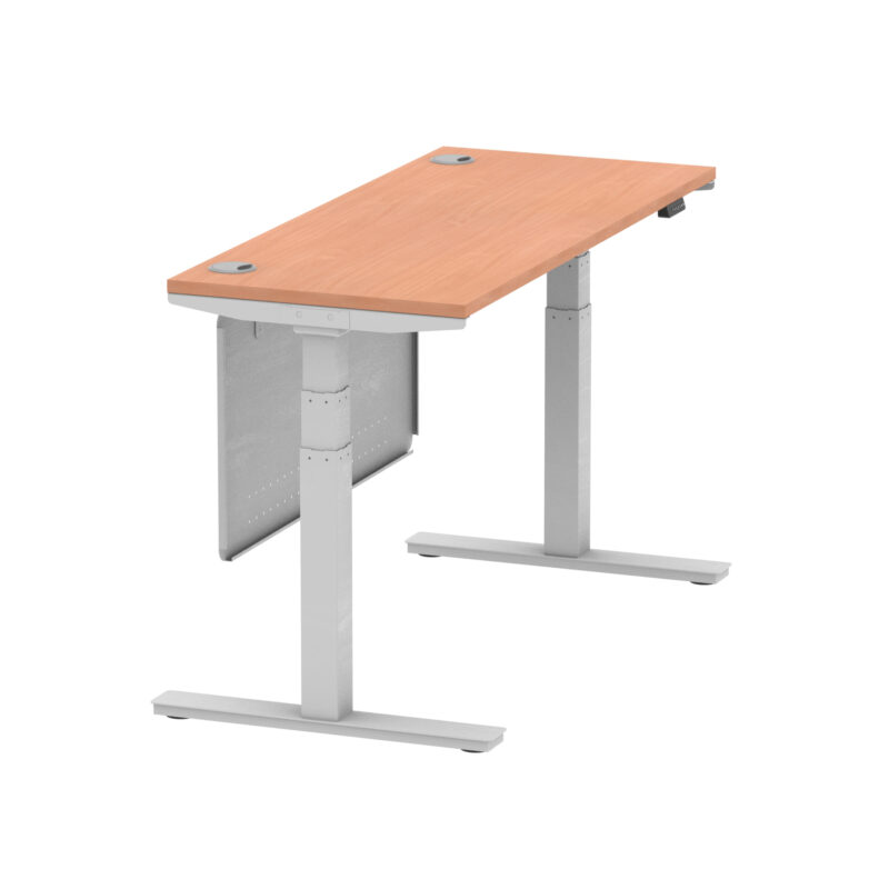 Air Height Adjustable Slimline Desk With Cable Ports With Steel Modesty Panel - Image 33