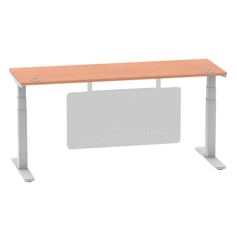 Air Height Adjustable Slimline Desk With Cable Ports With Steel Modesty Panel - Image 192