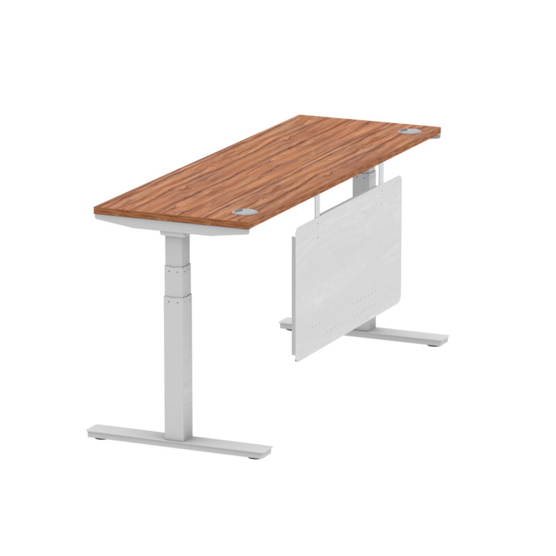 Air Height Adjustable Slimline Desk With Cable Ports With Steel Modesty Panel - Image 215