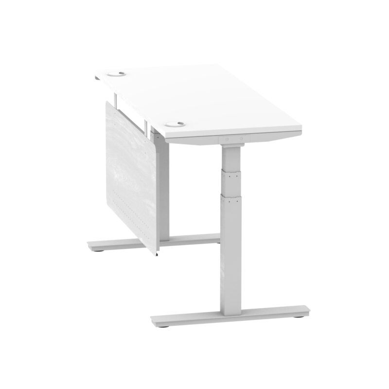 Air Height Adjustable Slimline Desk With Cable Ports With Steel Modesty Panel - Image 80