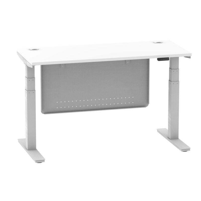 Air Height Adjustable Slimline Desk With Cable Ports With Steel Modesty Panel - Image 82