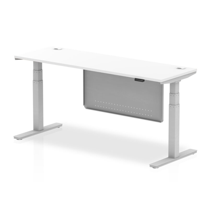 Air Height Adjustable Slimline Desk With Cable Ports With Steel Modesty Panel - Image 237