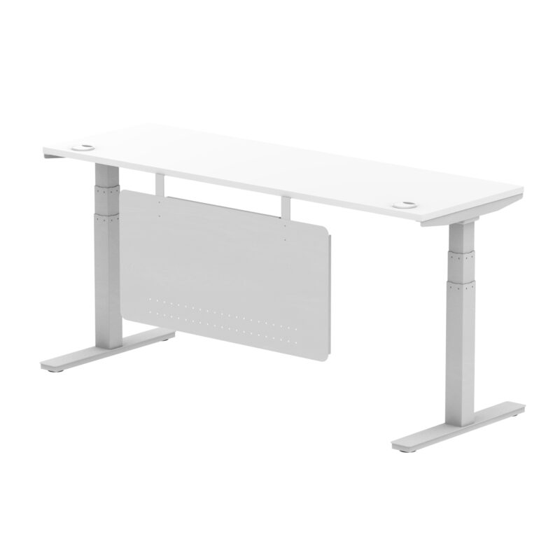 Air Height Adjustable Slimline Desk With Cable Ports With Steel Modesty Panel - Image 241