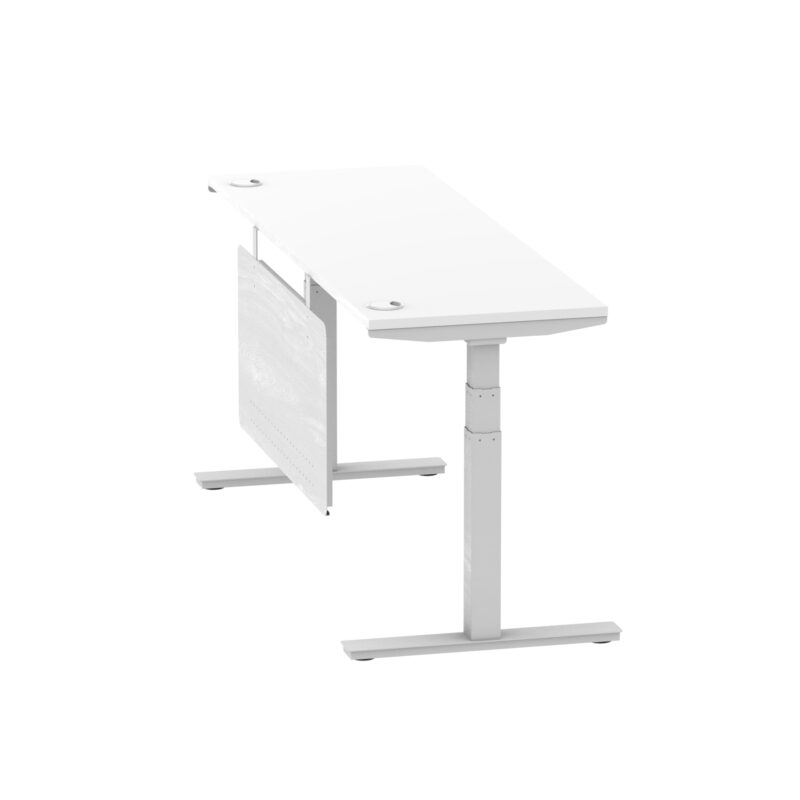 Air Height Adjustable Slimline Desk With Cable Ports With Steel Modesty Panel - Image 242