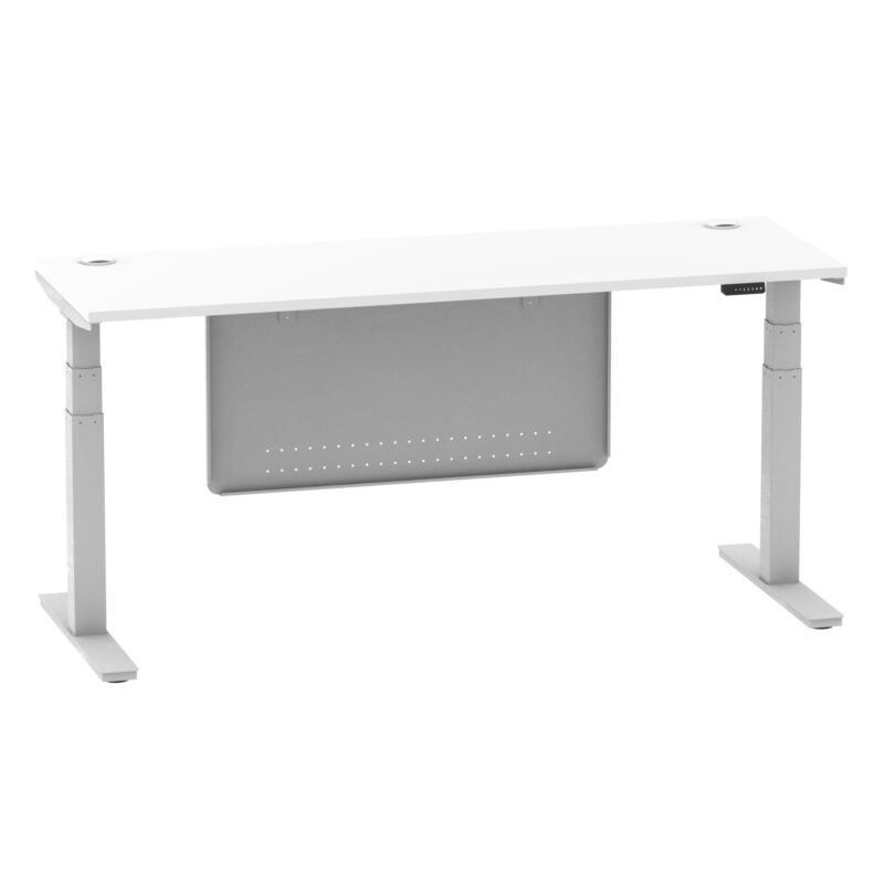 Air Height Adjustable Slimline Desk With Cable Ports With Steel Modesty Panel - Image 244