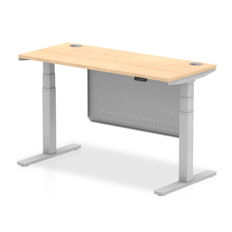Air Height Adjustable Slimline Desk With Cable Ports With Steel Modesty Panel - Image 99