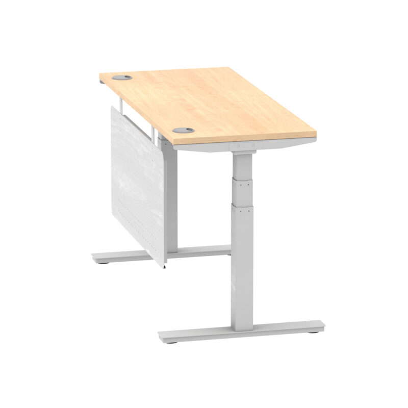 Air Height Adjustable Slimline Desk With Cable Ports With Steel Modesty Panel - Image 104