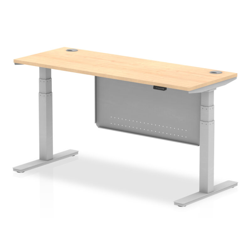 Air Height Adjustable Slimline Desk With Cable Ports With Steel Modesty Panel - Image 173