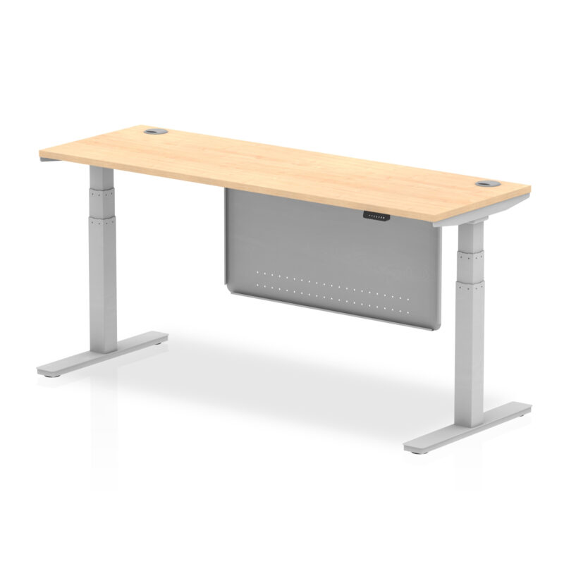 Air Height Adjustable Slimline Desk With Cable Ports With Steel Modesty Panel - Image 261