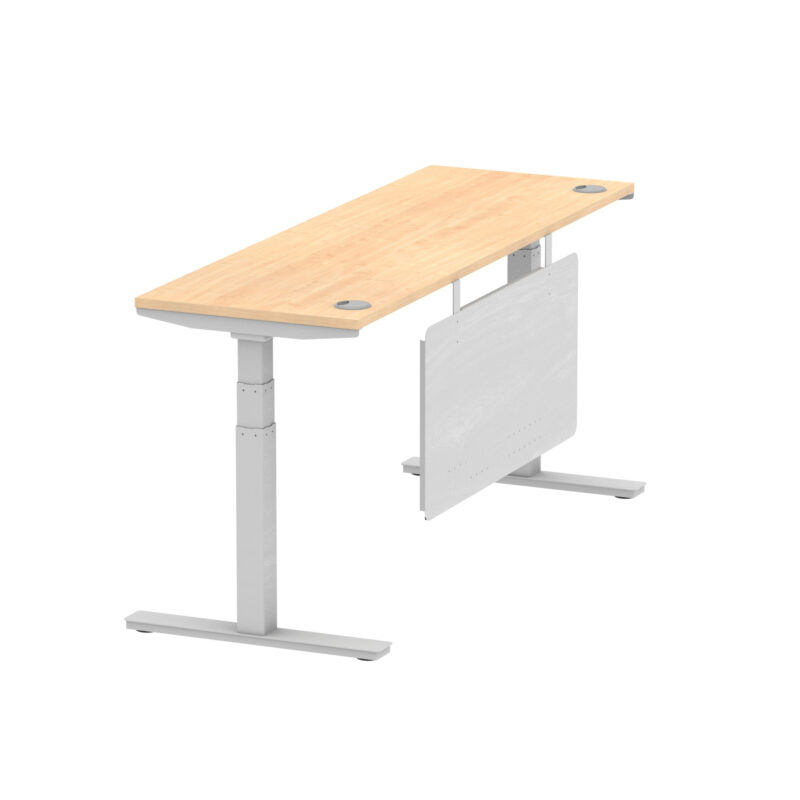 Air Height Adjustable Slimline Desk With Cable Ports With Steel Modesty Panel - Image 263