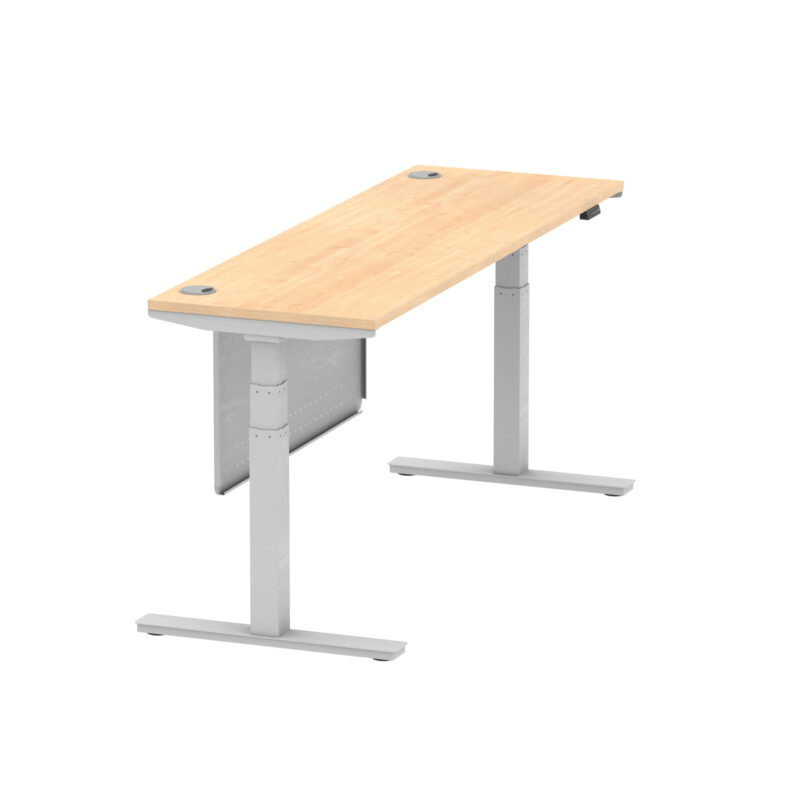 Air Height Adjustable Slimline Desk With Cable Ports With Steel Modesty Panel - Image 267