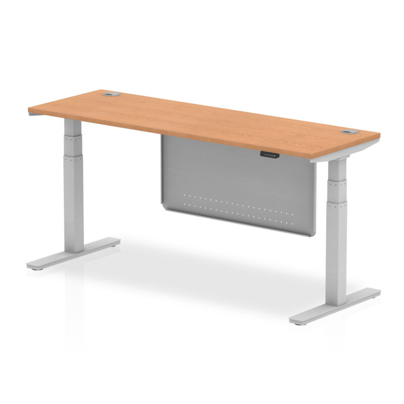 Air Height Adjustable Slimline Desk With Cable Ports With Steel Modesty Panel - Image 285