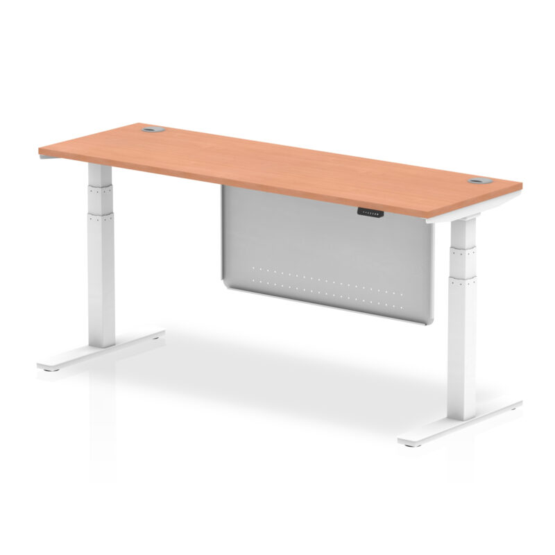Air Height Adjustable Slimline Desk With Cable Ports With Steel Modesty Panel - Image 197