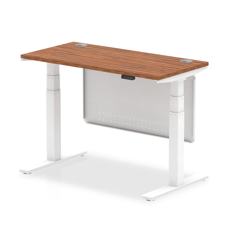 Air Height Adjustable Slimline Desk With Cable Ports With Steel Modesty Panel - Image 6