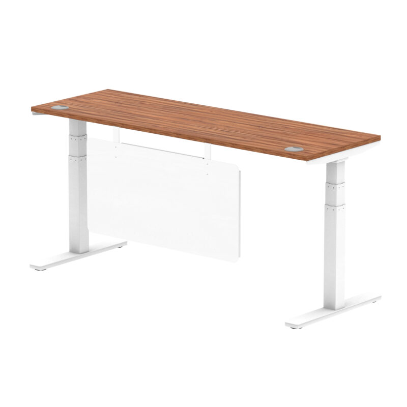 Air Height Adjustable Slimline Desk With Cable Ports With Steel Modesty Panel - Image 225