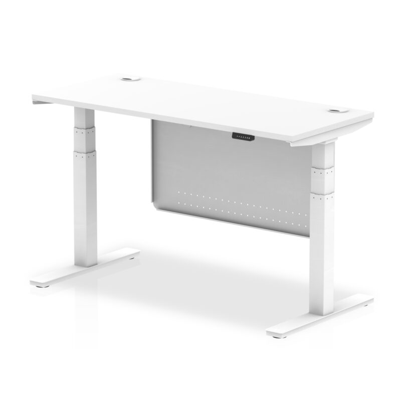 Air Height Adjustable Slimline Desk With Cable Ports With Steel Modesty Panel - Image 83