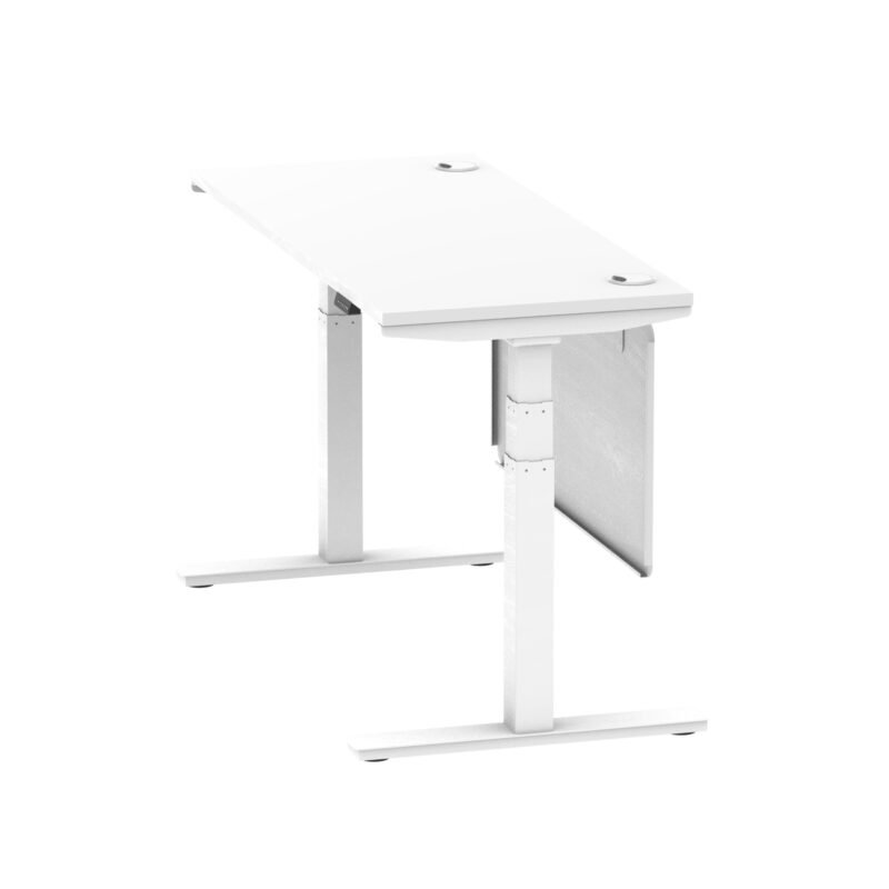 Air Height Adjustable Slimline Desk With Cable Ports With Steel Modesty Panel - Image 84