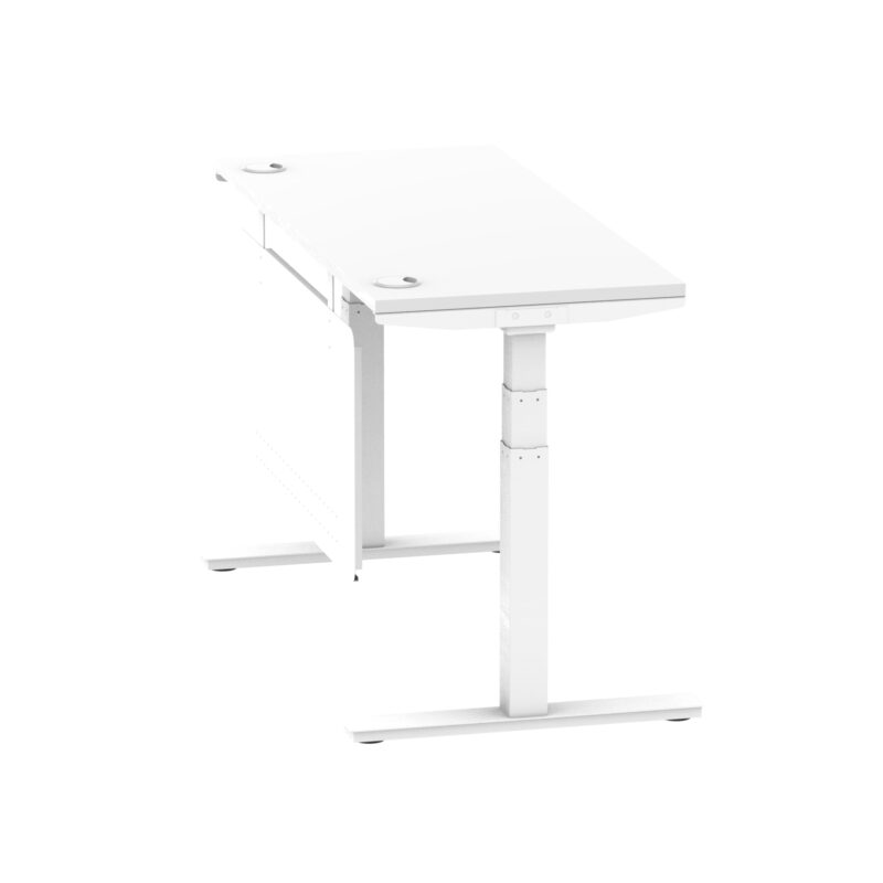 Air Height Adjustable Slimline Desk With Cable Ports With Steel Modesty Panel - Image 88